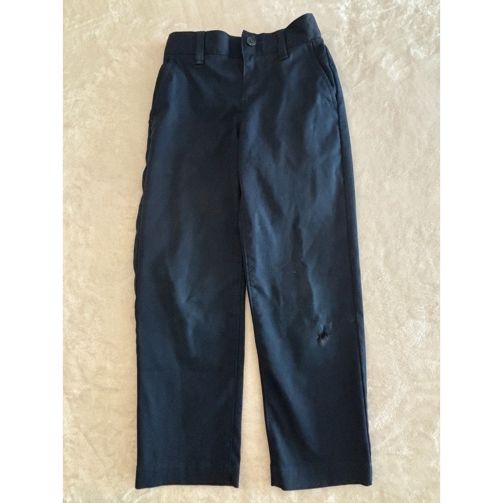 Lands‎ End Chino Pants Boys 6 Navy Blue Flat Front Straight Leg Casual Outdoor